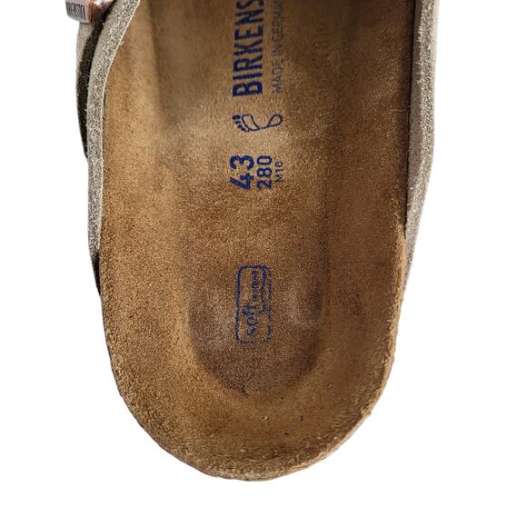 Birkenstock Boston Soft Footbed Clogs in Taupe Suede Men's 43 EU 10-10.5 US - Picture 7 of 10